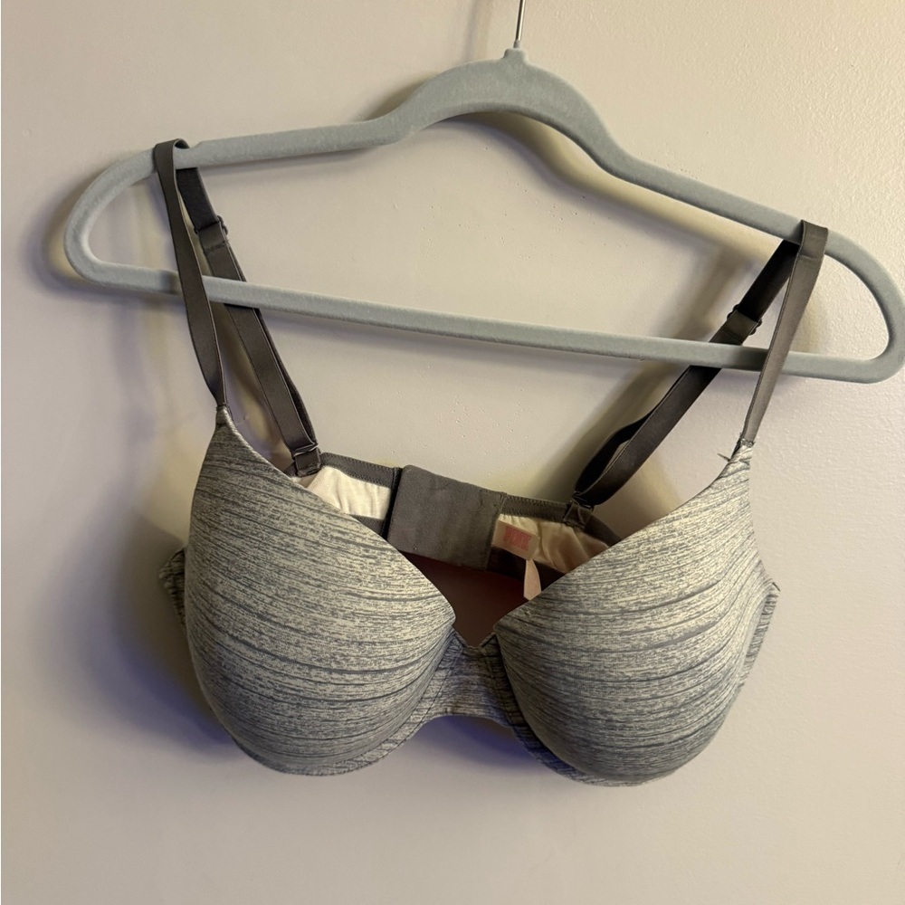 PINK Victoria's Secret Gray Heather Push-Up Bra